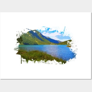 Lake in mountains Posters and Art